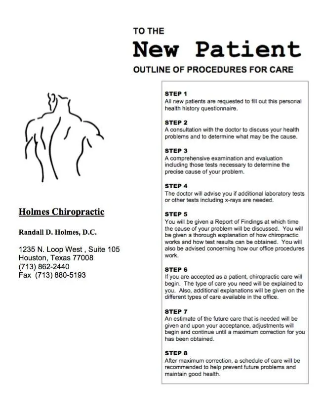 New patient health form (PDF), first page